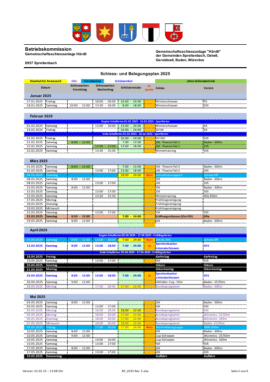 Belegungsplan